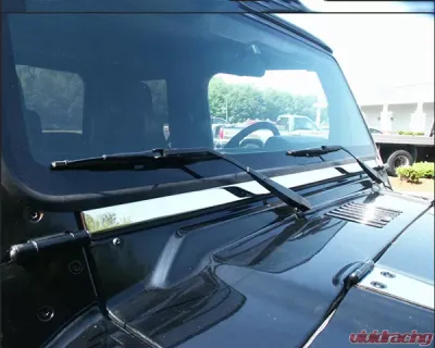 Quality Automotive Accessories 1-Piece Stainless Steel Windshield Accent Trim Jeep Wrangler TJ 2-Door SUV 1997-2006 - WT45090
