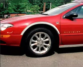Quality Automotive Accessories 4-Piece Molded Stainless Steel Wheel Well Fender Trim Molding Chrysler 300M 4-Door Sedan 1999-2004