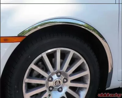 Quality Automotive Accessories 4-Piece Molded Stainless Steel Wheel Well Fender Trim Molding Ford Fusion 4-Door Sedan 2006-2009 - WZ46631