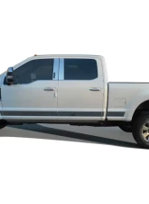 Quality Automotive Accessories 12-Piece Stainless Steel Rocker Panel Trim Upper Kit Ford F-250 & F-350 Super Duty 4-Door Crew Cab 6.75' Bed 2017-2022                                     - TH57324 - Image 2