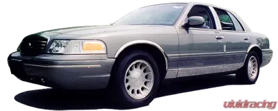 Quality Automotive Accessories 12-Piece Stainless Steel Rocker Panel Trim Upper Kit Ford Crown Victoria 4-Door Sedan 1992-1997 - TH32359