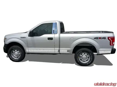 Quality Automotive Accessories 10-Piece Stainless Steel Rocker Panel Trim Upper Kit Ford F-150 2-Door Regular Cab 8.1' Bed 2015-2020 - TH55309
