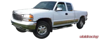 Quality Automotive Accessories 10-Piece Stainless Steel Rocker Panel Trim Upper Kit GMC Sierra 4-Door 1999-2006 - TH39282