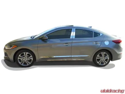 Quality Automotive Accessories 1-Piece Stainless Steel Rear Bumper Trim Accent Hyundai Elantra 4-Door Sedan 2017-2018 - RB17340