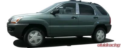 Quality Automotive Accessories 12-Piece Stainless Steel Window Trim Package Kia Sportage 4-Door SUV 2005-2010 - WP28835