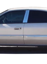 Quality Automotive Accessories 12-Piece Stainless Steel Rocker Panel Trim Full Kit Lincoln Continental 4-Door Sedan 1995-1997                                     - TH35611 - Image 2