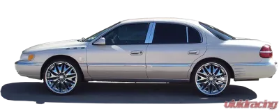 Quality Automotive Accessories 12-Piece Stainless Steel Rocker Panel Trim Full Kit Lincoln Continental 4-Door Sedan 1995-1997 - TH35611