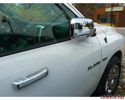 Quality Automotive Accessories 2-Piece Chrome Plated ABS plastic Mirror Cover Set Ram Trucks Ram 4-Door 1500 Tradesman Big Horn Lone Star Rebel only 2019-2022 - MC59935