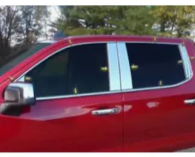 Quality Automotive Accessories 10-Piece Stainless Steel Pillar Post Trim Chevrolet Silverado 4-Door 1500 Crew Cab 2019-2022