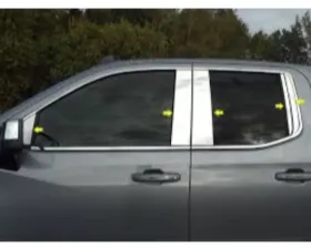 Quality Automotive Accessories 10-Piece Stainless Steel Pillar Post Trim Chevrolet Silverado 4-Door 1500 Double Cab 2019-2022