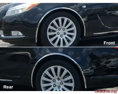 Quality Automotive Accessories 4-Piece Molded Stainless Steel Wheel Well Fender Trim Molding Buick Regal 4-Door Sedan 2011-2013 - WZ51575