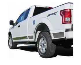 Quality Automotive Accessories 12-Piece Stainless Steel Rocker Panel Trim Upper Kit Ford F-150 4-Door Super Cab 8' bed 2015-2020