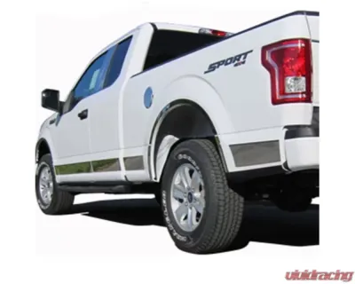 Quality Automotive Accessories 12-Piece Stainless Steel Rocker Panel Trim Upper Kit Ford F-150 4-Door Super Cab 8' bed 2015-2020 - TH55313
