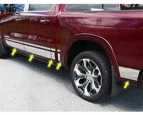 Quality Automotive Accessories 10-Piece Stainless Steel Rocker Panel Trim Upper Kit Ram Trucks Ram 4-Door Crew Cab 1500 5.7' Bed 2019-2022