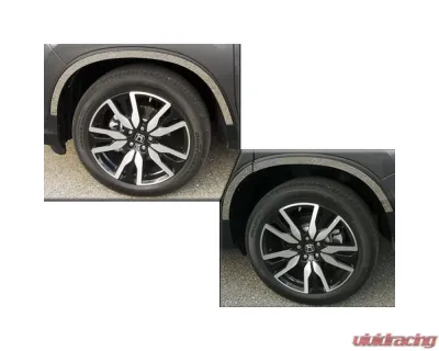 Quality Automotive Accessories 6-Piece Stainless Steel Wheel Well Accent Trim Honda Pilot 4-Door SUV 2016-2022 - WQ16260