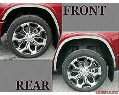 Quality Automotive Accessories 4-Piece Stainless Steel Wheel Well Accent Trim Ram Trucks Ram 4-Door 1500 Laramie Longhorn Laramie Limited Rebel only 2019-2022 - WQ59935