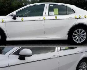 Quality Automotive Accessories 13-Piece Stainless Steel Body Side Molding Accent Trim Toyota Camry 4-Door Sedan 2018-2022