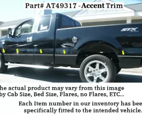 Quality Automotive Accessories 12-Piece Stainless Steel Body Side Molding Accent Trim Ford F-150 4-Door Crew Cab 5?5? bed w/Flares 2009-2010
