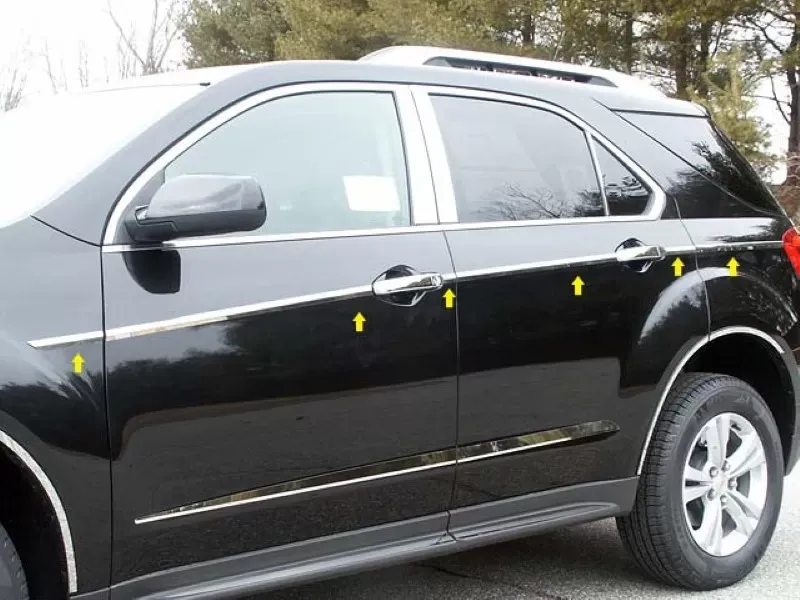 Quality Automotive Accessories 12-Piece Stainless Steel Body Side Molding Accent Trim Chevrolet Equinox 4-Door SUV 2010-2017 - AT50160