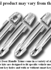Quality Automotive Accessories 8-Piece Chrome Plated ABS plastic Door Handle Cover Kit Toyota Camry 4-Door Sedan 2003-2012                                     - DH29112 - Image 3