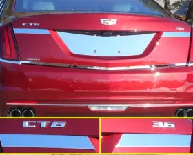 Quality Automotive Accessories 2-Piece Stainless Steel License Bar Extension Trim Cadillac CT6 4-Door Sedan 2016-2018