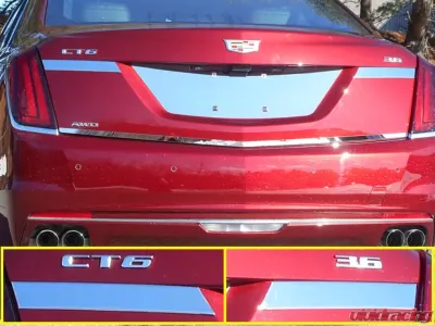 Quality Automotive Accessories 2-Piece Stainless Steel License Bar Extension Trim Cadillac CT6 4-Door Sedan 2016-2018 - LB56230