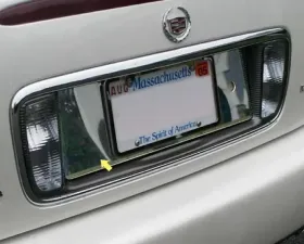 Quality Automotive Accessories 1-Piece Stainless Steel License Plate Bezel Cadillac DeVille 4-Door Sedan 2000-2005