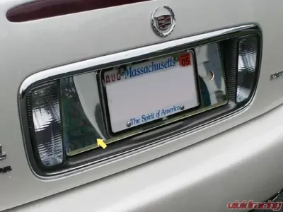 Quality Automotive Accessories 1-Piece Stainless Steel License Plate Bezel Cadillac DeVille 4-Door Sedan 2000-2005 - LP40245