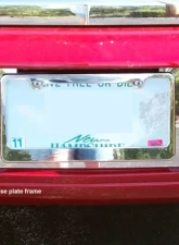 Quality Automotive Accessories 1-Piece Stainless Steel License Plate Bezel Cadillac DTS 4-Door Sedan 2006-2011                                     - LP46245 - Image 4