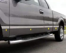 Quality Automotive Accessories 10-Piece Stainless Steel Body Molding Insert Trim Kit Ford F-150 2-Door Super Cab 6.5' Bed w/Flares 2004-2008