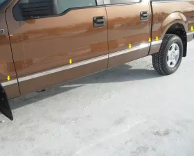 Quality Automotive Accessories 12-Piece Stainless Steel Body Molding Insert Trim Kit Ford F-150 4-Door Crew Cab 5.5' Bed NO Flares 2004-2008