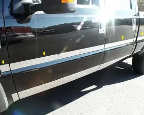Quality Automotive Accessories 10-Piece Stainless Steel Body Molding Insert Trim Kit Ford F-250 & F-350 Super Duty 4-Door Crew Cab Short Bed 2008-2010