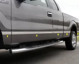 Quality Automotive Accessories 10-Piece Stainless Steel Body Molding Insert Trim Kit Ford F-150 2-Door Regular Cab 8' Bed w/Flares 2009-2014