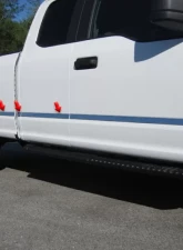 Quality Automotive Accessories 12-Piece Stainless Steel Body Molding Insert Trim Kit Ford F-150 4-Door Super Cab 6.5' bed 2015-2020                                     - MI55302 - Image 8