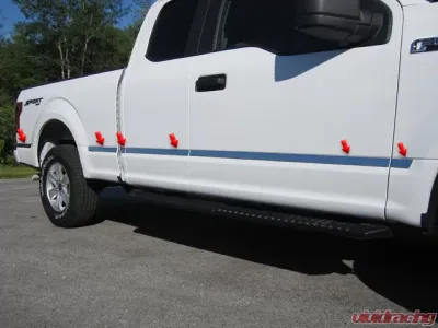 Quality Automotive Accessories 12-Piece Stainless Steel Body Molding Insert Trim Kit Ford F-150 4-Door Super Cab 6.5' bed 2015-2020 - MI55302