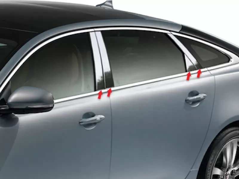 Quality Automotive Accessories 8-Piece Stainless Steel Pillar Post Trim Jaguar XJ 4-Door Sedan L-Series 2010-2019 - PP11096