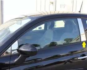 Quality Automotive Accessories 2-Piece Stainless Steel Pillar Post Trim Fiat 500 2-Door Base C E Model only 2012-2019