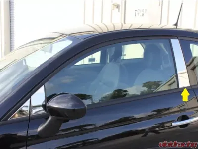 Quality Automotive Accessories 2-Piece Stainless Steel Pillar Post Trim Fiat 500 2-Door Base C E Model only 2012-2019 - PP12990