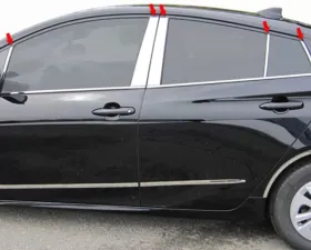 Quality Automotive Accessories 10-Piece Stainless Steel Pillar Post Trim Toyota Prius 4-Door Hatchback 2016-2022