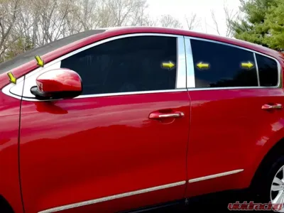 Quality Automotive Accessories 10-Piece Stainless Steel Pillar Post Trim Kia Sportage 4-Door SUV 2017-2022 - PP17838