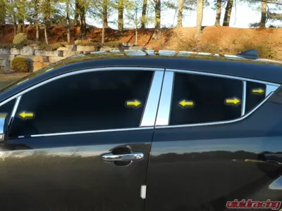 Quality Automotive Accessories 10-Piece Stainless Steel Pillar Post Trim Toyota C-HR 4-Door Crossover SUV 2018-2022 - PP18143