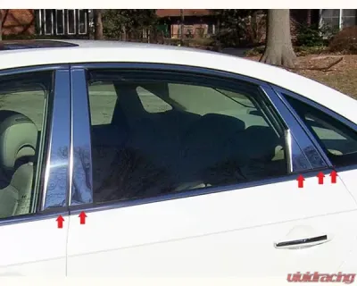 Quality Automotive Accessories 10-Piece Stainless Steel Pillar Post Trim Hyundai Azera 4-Door Sedan 2006-2011 - PP26358