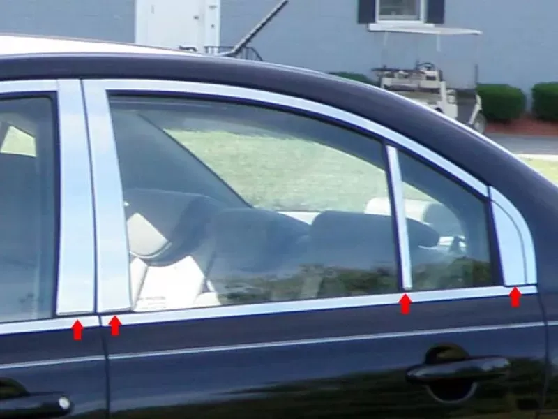 Quality Automotive Accessories 8-Piece Stainless Steel Pillar Post Trim Hyundai Accent 4-Door Sedan 2006-2011 - PP27367