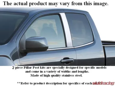 Quality Automotive Accessories 2-Piece Stainless Steel Pillar Post Trim Chevrolet Silverado 2-Door Regular Cab 1999-2006 - PP39181