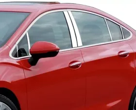 Quality Automotive Accessories 12-Piece Stainless Steel Pillar Post Trim Chevrolet Cruze 4-Door Sedan 2016-2019