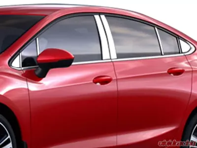 Quality Automotive Accessories 16-Piece Stainless Steel Pillar Post Trim Chevrolet Cruze 4-Door Sedan L and LS Models 2016-2019 - PP56148