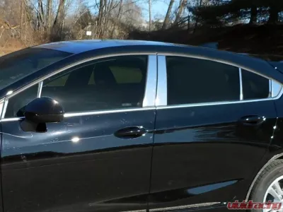 Quality Automotive Accessories 14-Piece Stainless Steel Pillar Post Trim Chevrolet Cruze 4-Door Hatchback 2017-2019 - PP57805