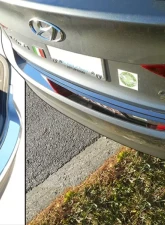 Quality Automotive Accessories 1-Piece Stainless Steel Rear Bumper Trim Accent Hyundai Elantra 4-Door Sedan 2017-2018                                     - RB17340 - Image 3