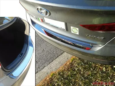 Quality Automotive Accessories 1-Piece Stainless Steel Rear Bumper Trim Accent Hyundai Elantra 4-Door Sedan 2017-2018 - RB17340