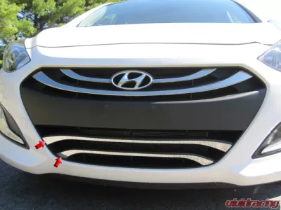 Quality Automotive Accessories 2-Piece Stainless Steel Front Grille Accent Trim Hyundai Elantra 4-Door GT Hatchback 2013-2015 - SG13345